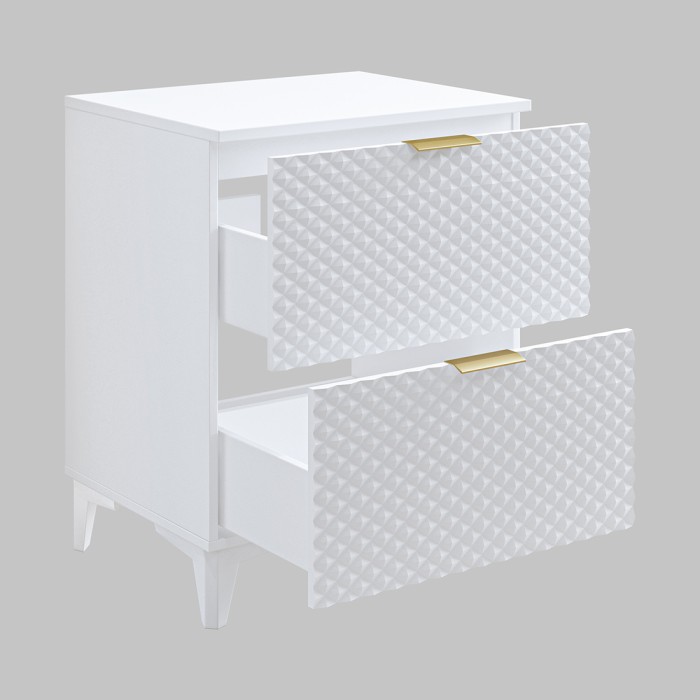 Ensemble de 2 meubles de salle de bain collection CHIC coloris blanc et doré. Meuble sous vasque