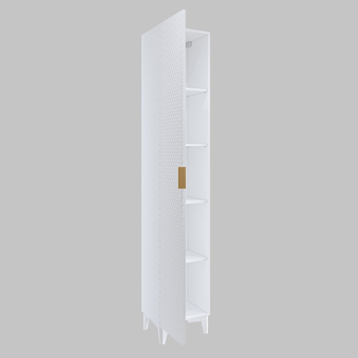 Ensemble de 2 meubles de salle de bain collection CHIC coloris blanc et doré. Meuble sous vasque 80cm