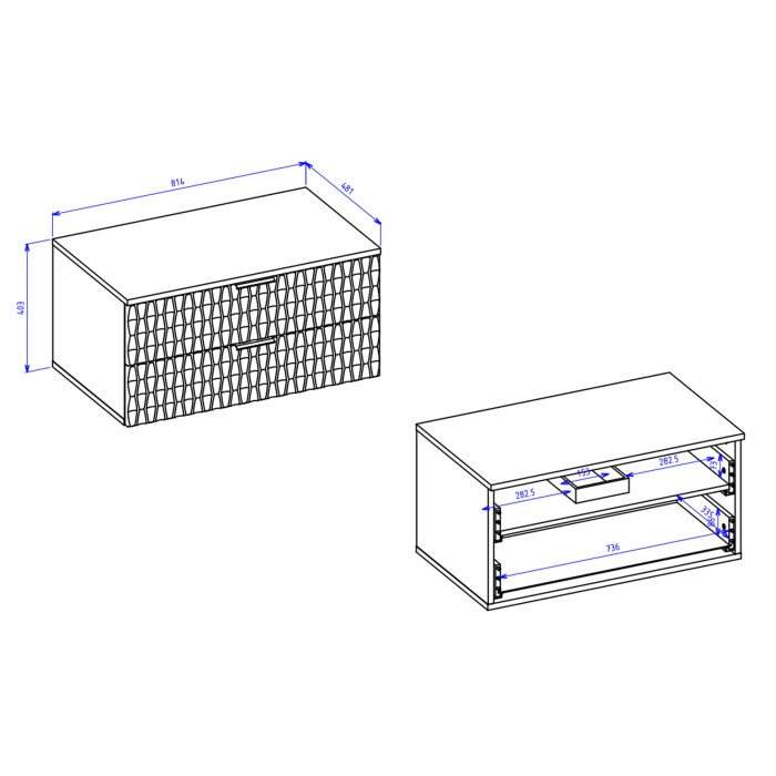 Meuble sous-vasque collection KING – Chêne foncé et noir
