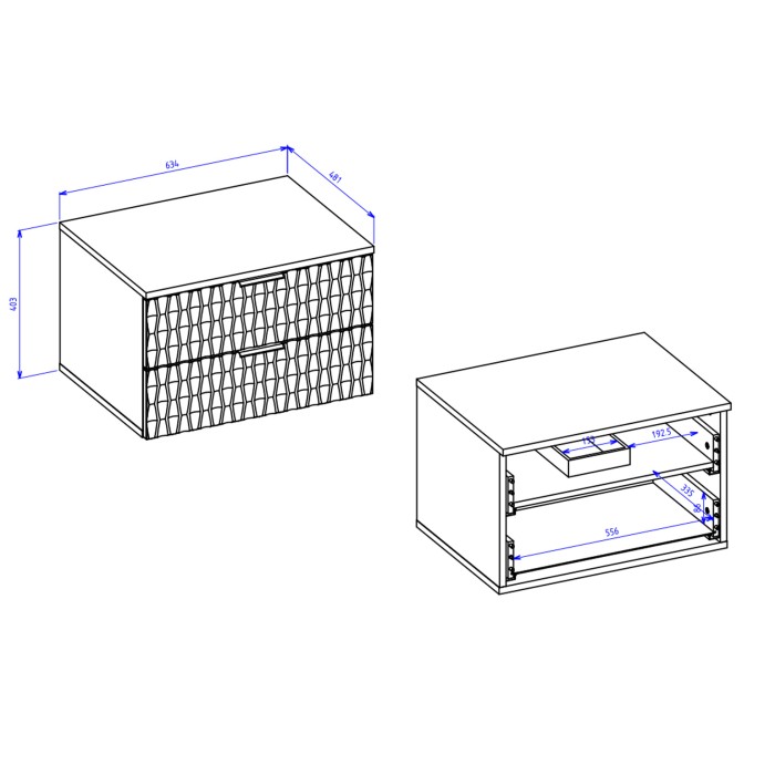 Ensemble de 3 meubles de salle de bain KING – Chêne foncé et noir - 60 cm