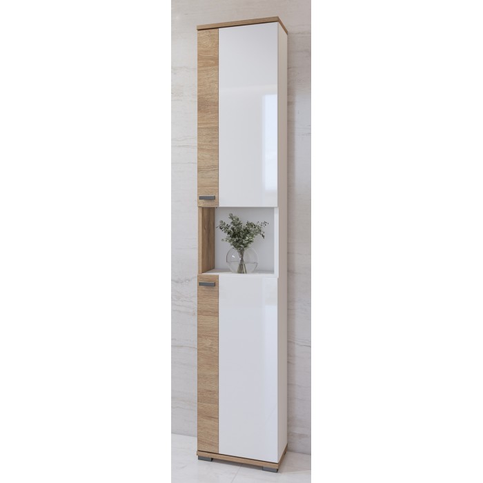 Ensemble de 5 meubles de salle de bain BALEA coloris chêne et blanc