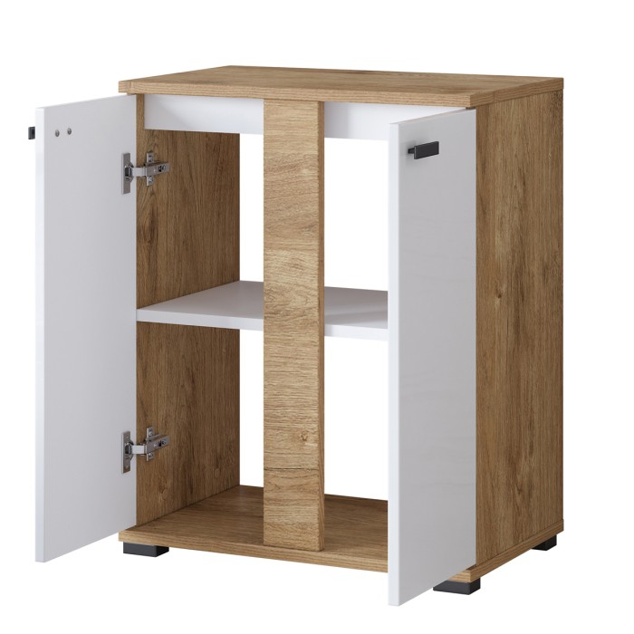 Ensemble de 5 meubles de salle de bain BALEA coloris chêne et blanc
