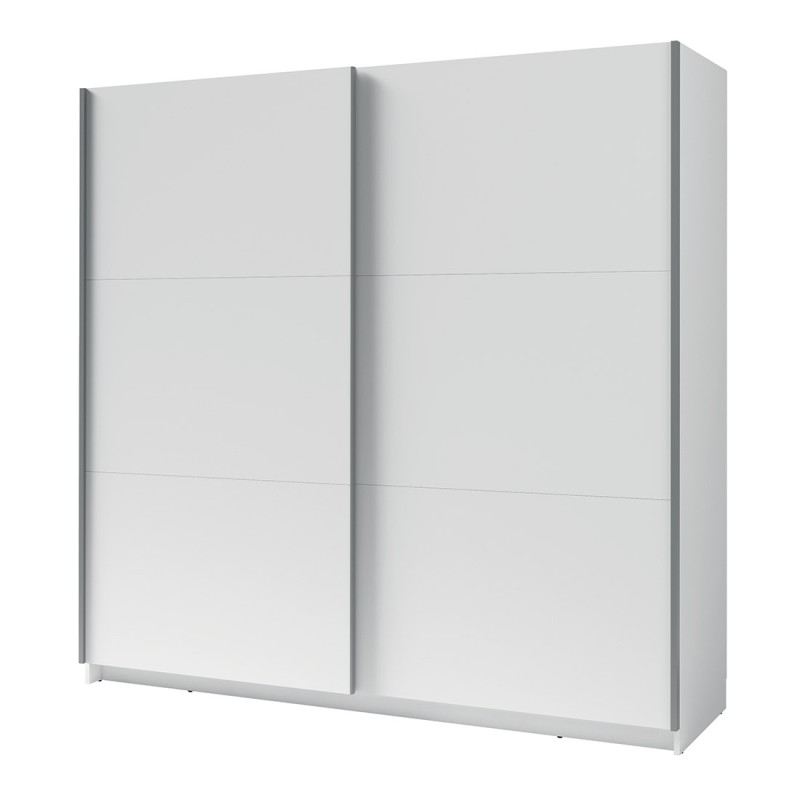 Armoire, garde robe 200 cm 2 portes coulissantes - blanc - Collection ARSALA