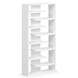 Bibliothèque large design, coloris blanc collection MIRE