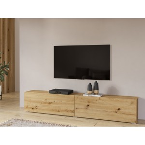 Meuble TV 180cm collection EVA. Couleur chêne et noir.