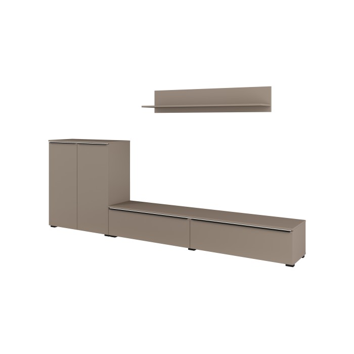 Ensemble de 3 meubles de salon ALICE – Étagère, Buffet 2 portes, Meuble TV coloris marron congo