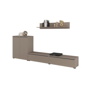 Ensemble de 3 meubles de salon ALICE – Étagère, Buffet 2 portes, Meuble TV coloris marron congo