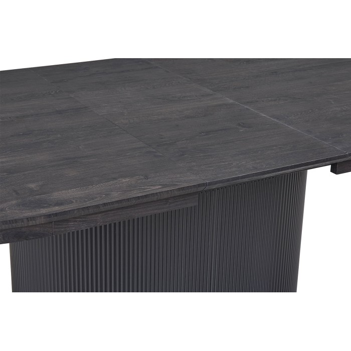 Table extensible VAGOS – 180-220 cm – Forme ovale – Coloris brun foncé – Style Design