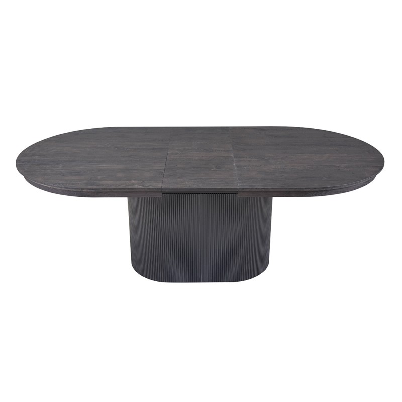 Table extensible VAGOS – 180-220 cm – Forme ovale – Coloris brun foncé – Style Design