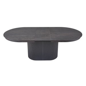 Table extensible VAGOS – 180-220 cm – Forme ovale – Coloris brun foncé – Style Design