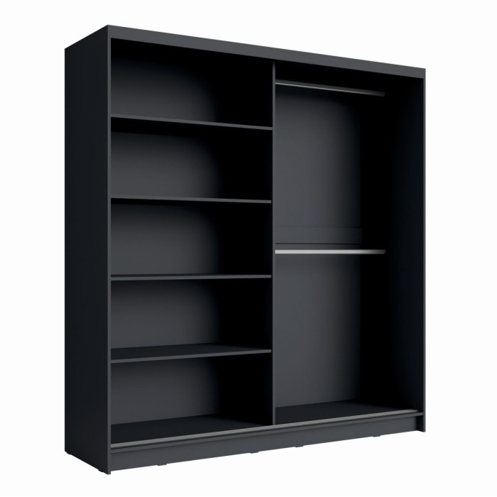 Armoire design 200cm coloris gris graphite et noir collection NARAGO