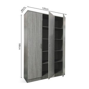 Armoire REY – 3 portes – 120×180 cm – Chêne gris – Style scandinave
