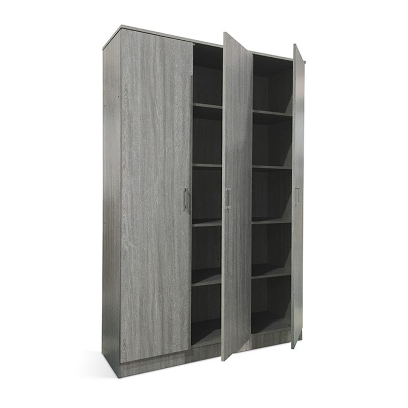 Armoire 3 portes coloris chêne collection REY. Garde Robe idéal pour votre entrée ou votre buanderie