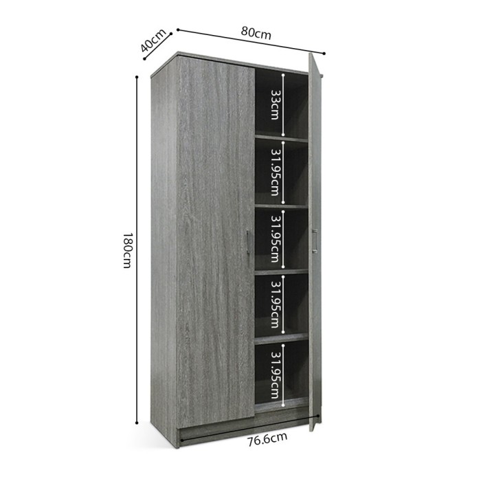 Armoire de rangement REY 80cm, idéal pour votre entrée, votre buanderie ou encore votre salle de bain.
