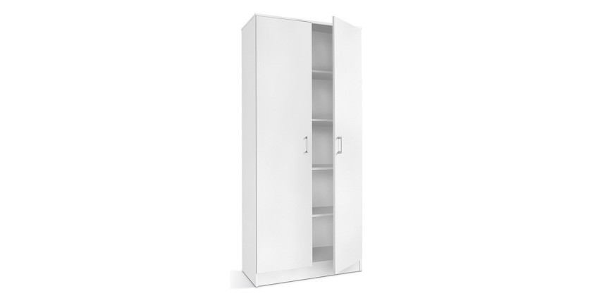 Armoire de rangement REY 80cm, idéal pour votre entrée, votre buanderie ou encore votre salle de bain.