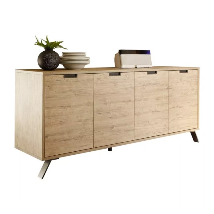 Buffet 4 portes, collection SHOW, coloris chêne clair