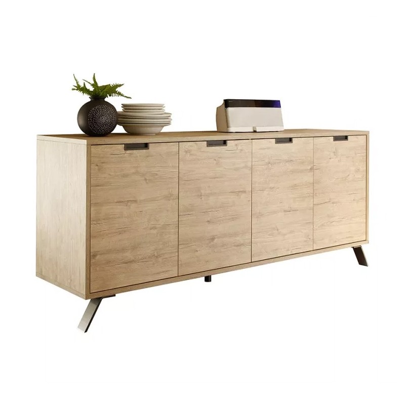 Buffet 4 portes, collection SHOW, coloris chêne clair