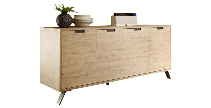 Buffet 4 portes, collection SHOW, coloris chêne clair