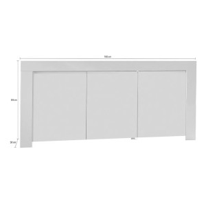 Buffet 3 portes, collection FOLOMI, coloris blanc laqué brillant