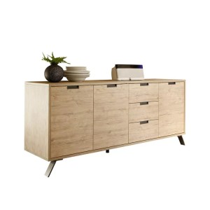 Buffet 3 portes et 3 tiroirs, collection SHOW, coloris chêne clair