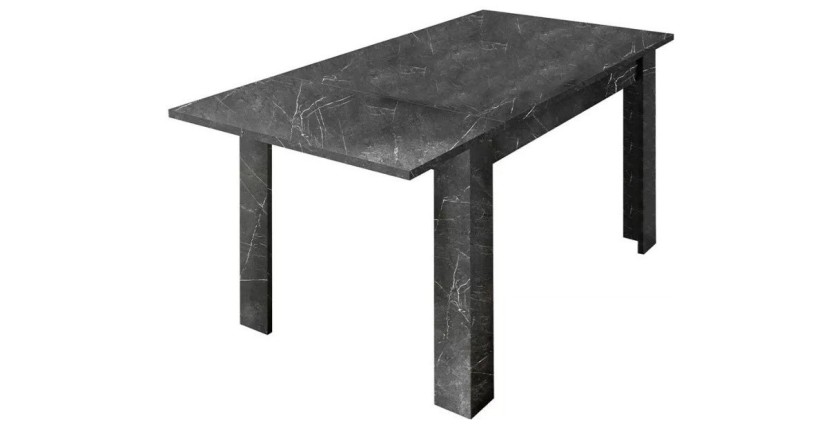 Table extensible, collection COLOMARMO, coloris noir effet marbre, idéal pour une salle à manger moderne et tendance