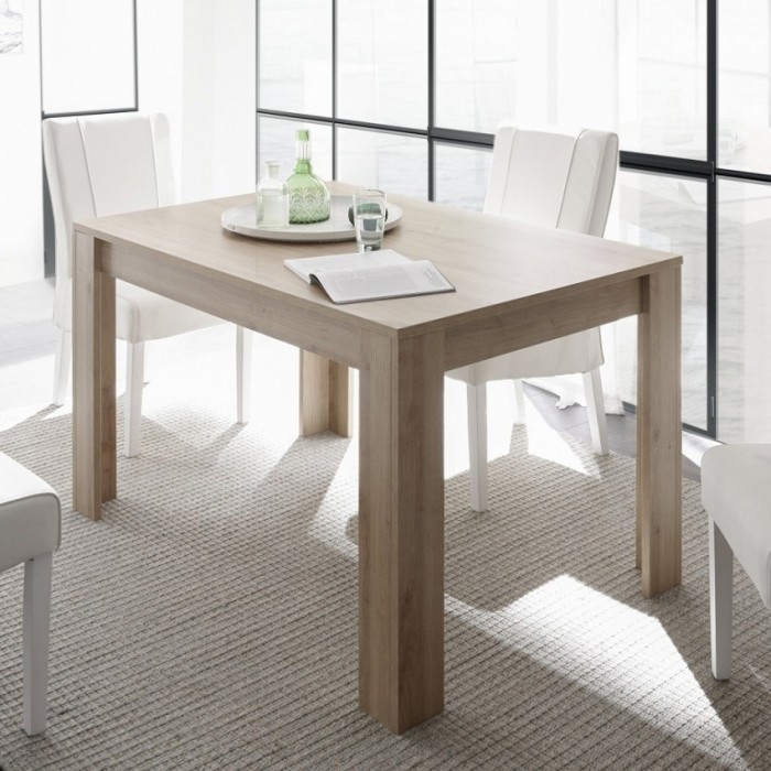 Table 180x90, Collection ZEFIR, coloris chêne clair, idéal pour votre salle à manger