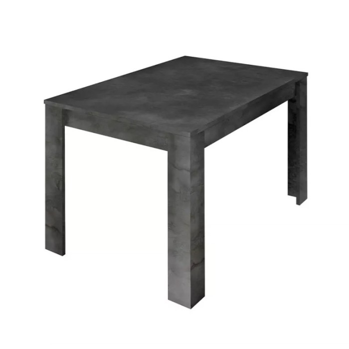 Table extensible Collection URBAN couleur gris foncé effet béton, dimensions 137x90cm