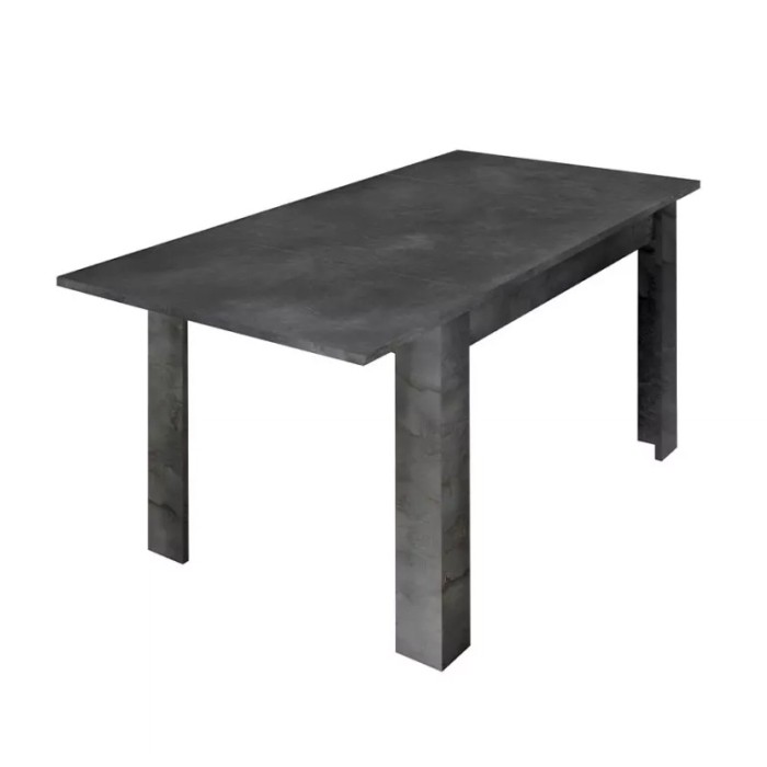 Table extensible Collection URBAN couleur gris foncé effet béton, dimensions 137x90cm