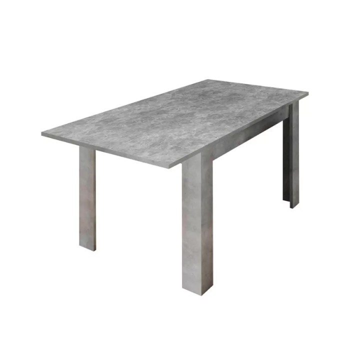 Table extensible Collection URBAN couleur béton, dimensions 137x90cm