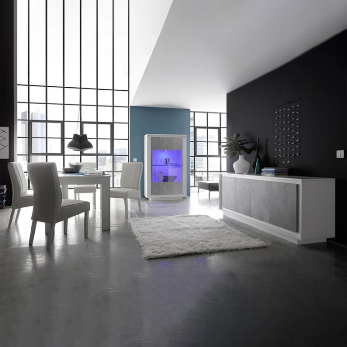 Table extensible 137x90, Collection FALL, couleur blanc laqué brillant