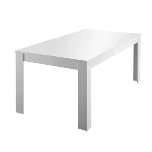 Table extensible 137x90, Collection FALL, couleur blanc laqué brillant