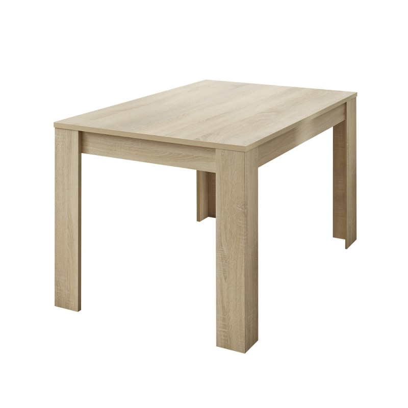 Table 137x90cm avec pieds en bois, Collection SHOW, coloris chêne sonoma