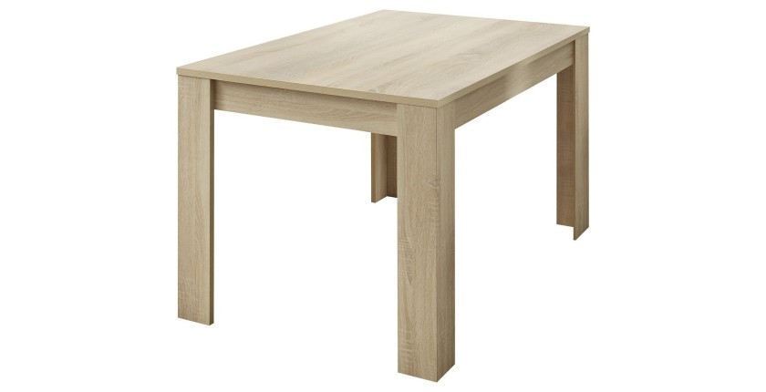 Table 137x90cm avec pieds en bois, Collection SHOW, coloris chêne sonoma