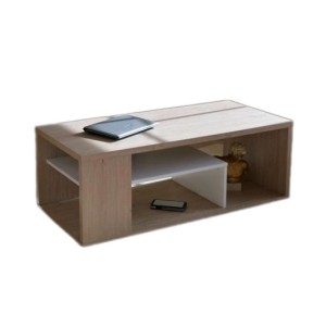 Table basse MELINA chêne et blanc - Design moderne - 111 x 41 x 50 cm