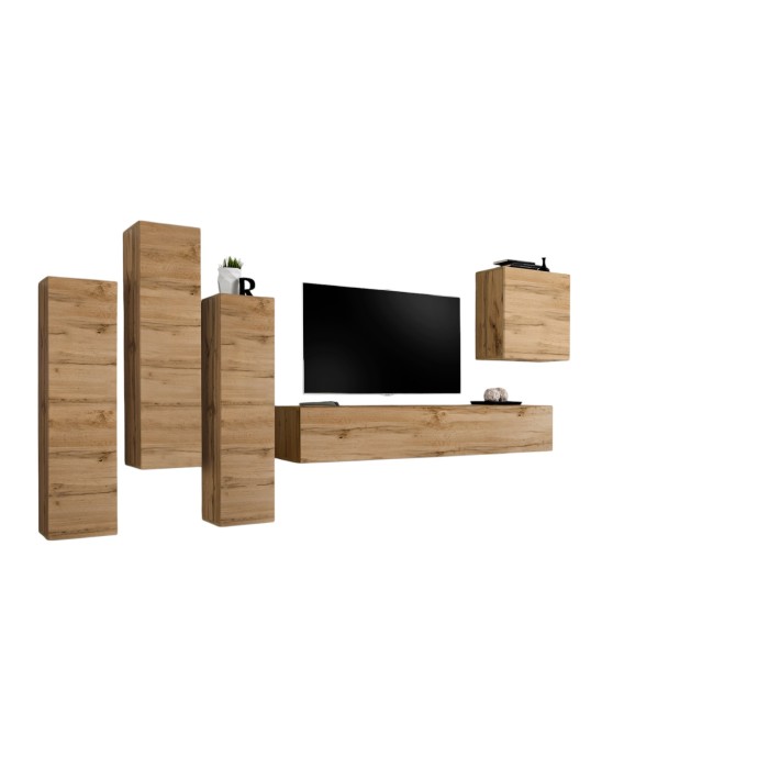 Ensemble de meubles de salon design collection SWITCH III. Coloris chêne Wotan.