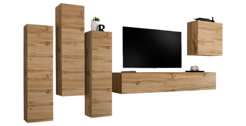 Ensemble de meubles de salon design collection SWITCH III. Coloris chêne Wotan.