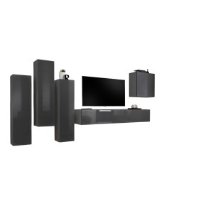 Ensemble de meubles de salon design collection SWITCH III. Coloris gris brillant.