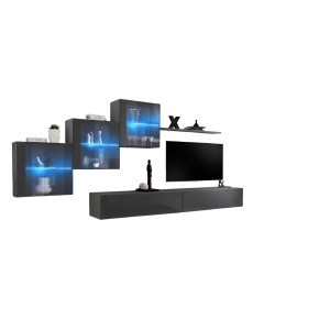 Ensemble meubles de salon SWITCH XX design, coloris gris brillant.