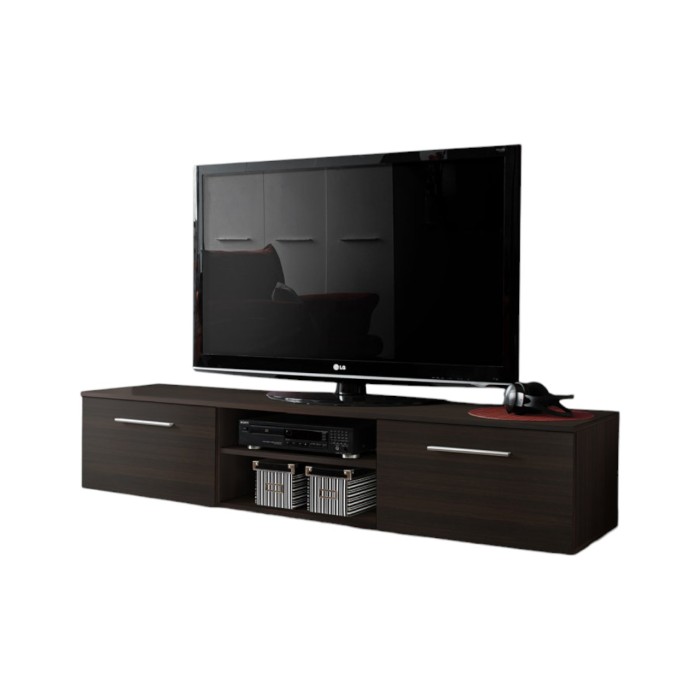 Meuble TV design collection BONOO 180 cm. Coloris wenge.