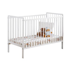 Lit et matelas bébé évolutif collection LUTIN réglable en hauteur. Coloris blanc mat.