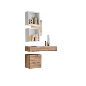 Meuble d'entrée - TORTH 3 - Coloris chêne et blanc