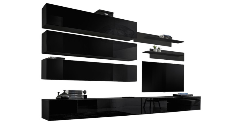 Ensemble de meubles suspendus collection FLY J1 . Coloris noir.