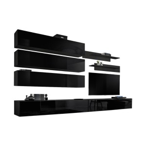 Ensemble de meubles suspendus collection FLY J1 . Coloris noir.