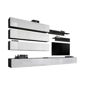 Ensemble de meubles suspendus collection FLY J1 . Coloris noir et blanc.