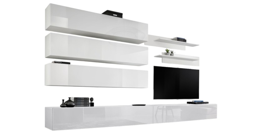 Ensemble de meubles suspendus collection FLY J1 . Coloris blanc.