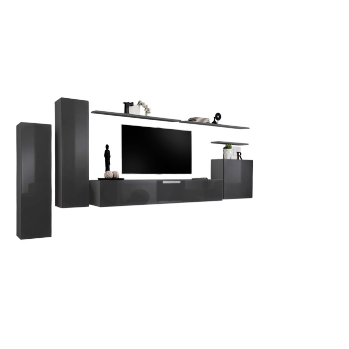 Ensemble de meubles de salon collection SWITCH I design, coloris gris brillant.