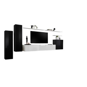 Ensemble de meubles de salon collection SWITCH I design, coloris noir et blanc brillant.