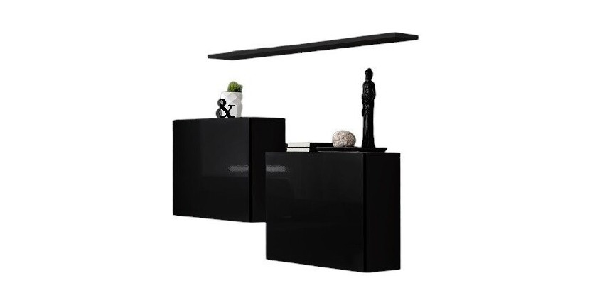 Ensemble meubles de salon SWITCH SBI design, coloris noir brillant.