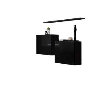 Ensemble meubles de salon SWITCH SBI design, coloris noir brillant.