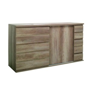 Buffet 2 portes coulissantes ROMI - Coloris dab canyon - 160 x 99 x 55 cm